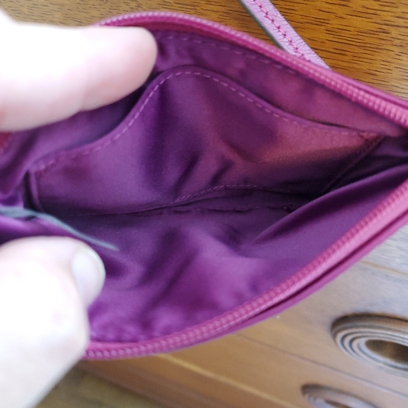 Coach Raspberry Pink Sequin Logo Satin Wristlet - Picture 9 of 9